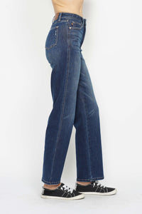 Judy Blue Tummy Control Washed Blue Denim Straight Leg Denim Jeans