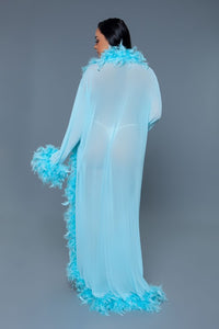 BE WICKED Glamour Boa Feather Trim Robe