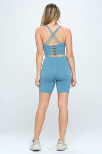 Otos Active Double Strappy Back Two Piece Activewear Set