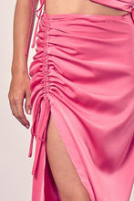 Load image into Gallery viewer, Do + Be Feminine Side Gathered Slit Hem Skirt
