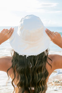 Ali's Corner Distressed Frayed Edge Canvas Bucket Hat