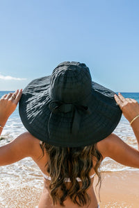 Ali's Corner Classic Wide Brim Bow Embellished Sunhat