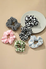 Load image into Gallery viewer, check pattern soft satin hair scrunchies
