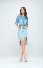 Cargar imagen en el visor de la galería, Blue Age Destroyed Hem Blue Denim Jean Skirt
