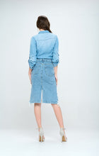 Cargar imagen en el visor de la galería, Blue Age Destroyed Hem Blue Denim Jean Skirt
