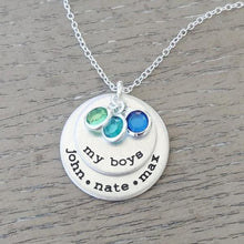 Ladda upp bild till gallerivisning, My Boys Personalized Necklace With Birthstones
