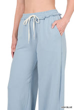 Load image into Gallery viewer, French Terry Drawstring Waist Raw Edge Hem Pants
