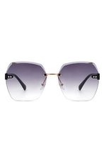 Load image into Gallery viewer, Cramilo Eyewear Oversize Square Geometric Rimless Sunglasses
