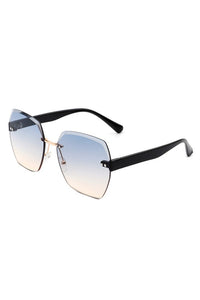 Cramilo Eyewear Oversize Square Geometric Rimless Sunglasses