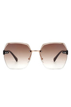 Load image into Gallery viewer, Cramilo Eyewear Oversize Square Geometric Rimless Sunglasses
