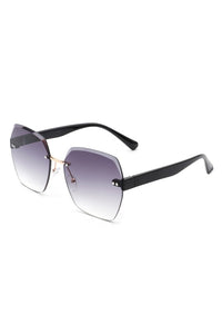 Cramilo Eyewear Oversize Square Geometric Rimless Sunglasses