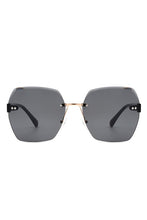 Load image into Gallery viewer, Cramilo Eyewear Oversize Square Geometric Rimless Sunglasses
