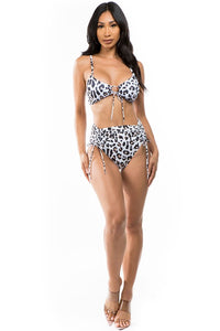 Mermaid Swimwear Animal Pattern High Waisted Two Piece Bikini Set