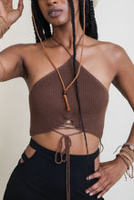 Load image into Gallery viewer, Leto Lace-Up Halter Knit Bralette
