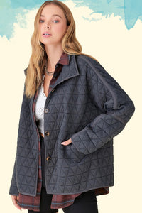 La Miel Quilted Button Down Jacket