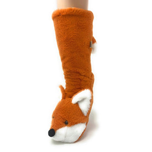 Women's Fluffy Fox Sherpa Non Skid Slipper Socks