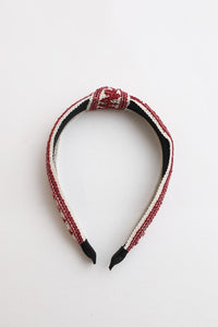 Leto Embroidered Stitch Boho Knotted Headband