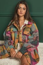 Load image into Gallery viewer, Bibi Multicolor Checkered Plaid Button Down Relaxed Fit Shacket
