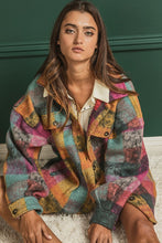 Load image into Gallery viewer, Bibi Multicolor Checkered Plaid Button Down Relaxed Fit Shacket
