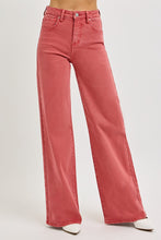 Carregar imagem no visualizador da galeria, RISEN Tummy Control Wide Leg Red Denim Jeans
