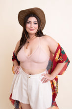 Cargar imagen en el visor de la galería, Leto Plus Size Ribbed Lace Boho Racerback Bralette
