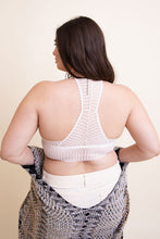 Cargar imagen en el visor de la galería, Leto Plus Size Ribbed Lace Boho Racerback Bralette
