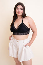 Load image into Gallery viewer, Leto Plus Size Ribbed Lace Boho Racerback Bralette
