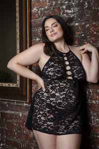 BE WICKED Rue Black Lace Chemise