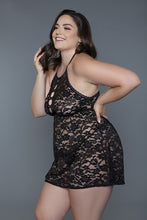 Cargar imagen en el visor de la galería, BE WICKED Rue Black Lace Chemise
