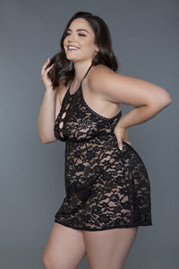 BE WICKED Rue Black Lace Chemise