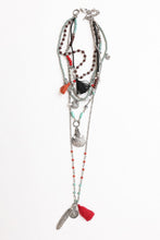 Load image into Gallery viewer, Leto Feather Fringe Multi-Layered Necklace
