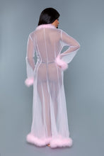 Cargar imagen en el visor de la galería, BE WICKED Full Length Sheer Marabou Robe
