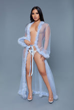 Cargar imagen en el visor de la galería, BE WICKED Full Length Sheer Marabou Robe
