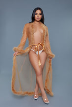 Cargar imagen en el visor de la galería, BE WICKED Full Length Sheer Marabou Robe
