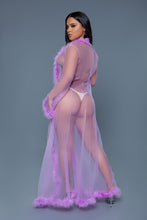 Cargar imagen en el visor de la galería, BE WICKED Full Length Sheer Marabou Robe
