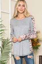 Load image into Gallery viewer, Orange Farm Clothing Leopard Print Contrast Long Sleeve Thumbhole Top

