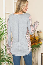Load image into Gallery viewer, Orange Farm Clothing Leopard Print Contrast Long Sleeve Thumbhole Top
