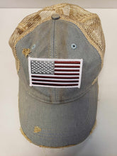 Load image into Gallery viewer, The Goat Stock Flag Vintage Distressed Adjustable Snapback Hat
