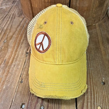 Load image into Gallery viewer, The Goat Stock Peace Sign Vintage Distressed Adjustable Snapback Hat
