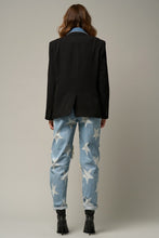 Ladda upp bild till gallerivisning, Insane Gene Star Pattern Destroyed Slouchy Straight Leg Blue Denim Jeans
