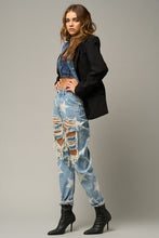 Load image into Gallery viewer, Insane Gene Star Pattern Destroyed Slouchy Straight Leg Blue Denim Jeans
