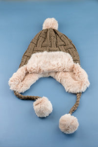 Ali's Corner Cable Weave Pom Trapper Hat