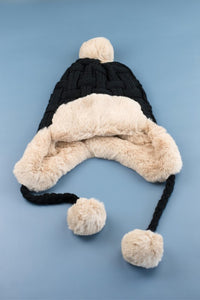 Ali's Corner Cable Weave Pom Trapper Hat