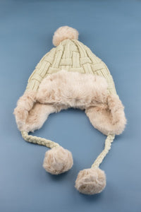 Ali's Corner Cable Weave Pom Trapper Hat