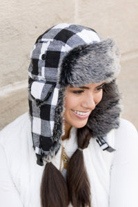 Ali's Corner Buffalo Plaid Trapper Hat