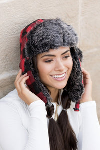 Ali's Corner Buffalo Plaid Trapper Hat