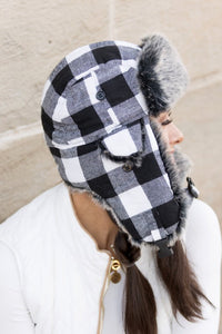 Ali's Corner Buffalo Plaid Trapper Hat