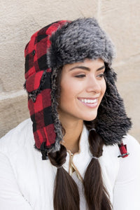 Ali's Corner Buffalo Plaid Trapper Hat