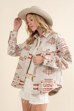Load image into Gallery viewer, Blue B Exclusive Jacquard Western Aztec Button Down Shacket
