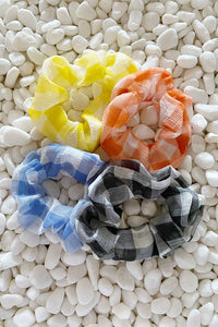 Ellison and Young Fresh Gingham Hair Scrunchie Set Of 4